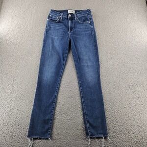 AGOLDE Sophie High Rise Skinny Jeans Womens 25 Dark Indigo Blue Distressed